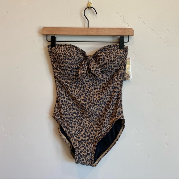 Michael Kors Other - MICHAEL KORS Leopard Cheetah Print Cruise Resort One Piece Swimsuit Gold Accents